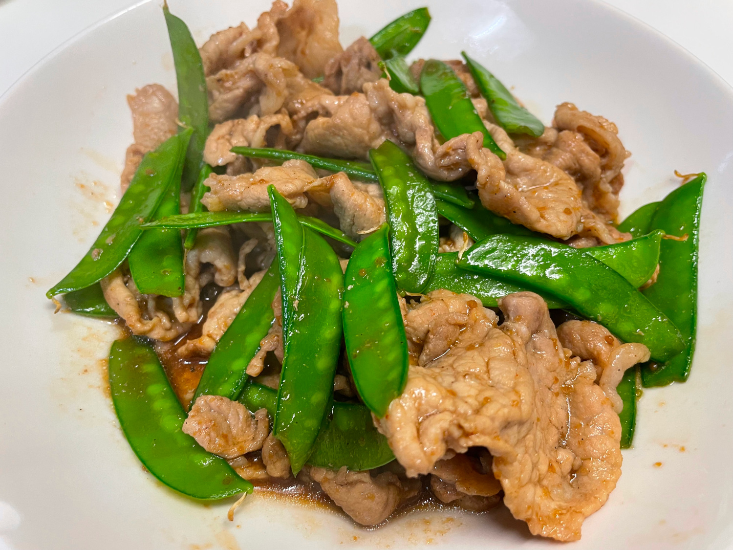 今日の献立・料理｜炒め物メニュー～豚肉・さやえんどうの生姜醤油炒め